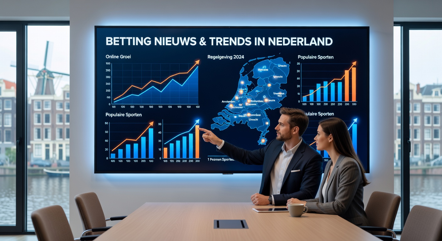Grafiek met dalende lijn van gokbelastinginkomsten in Nederland, met focus op 2024 versus 2025