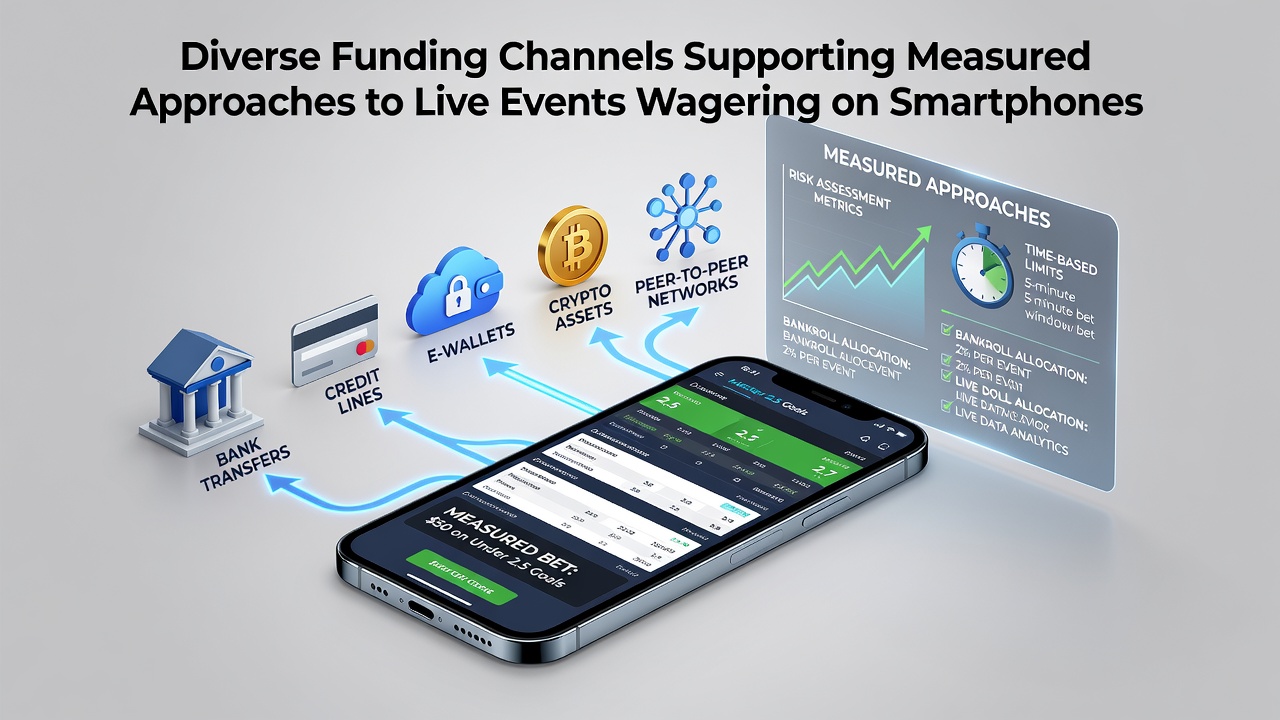 Smartphone scherm met live sportweddenschappen en meerdere betaalkanalen zoals e-wallets en bankoverschrijvingen