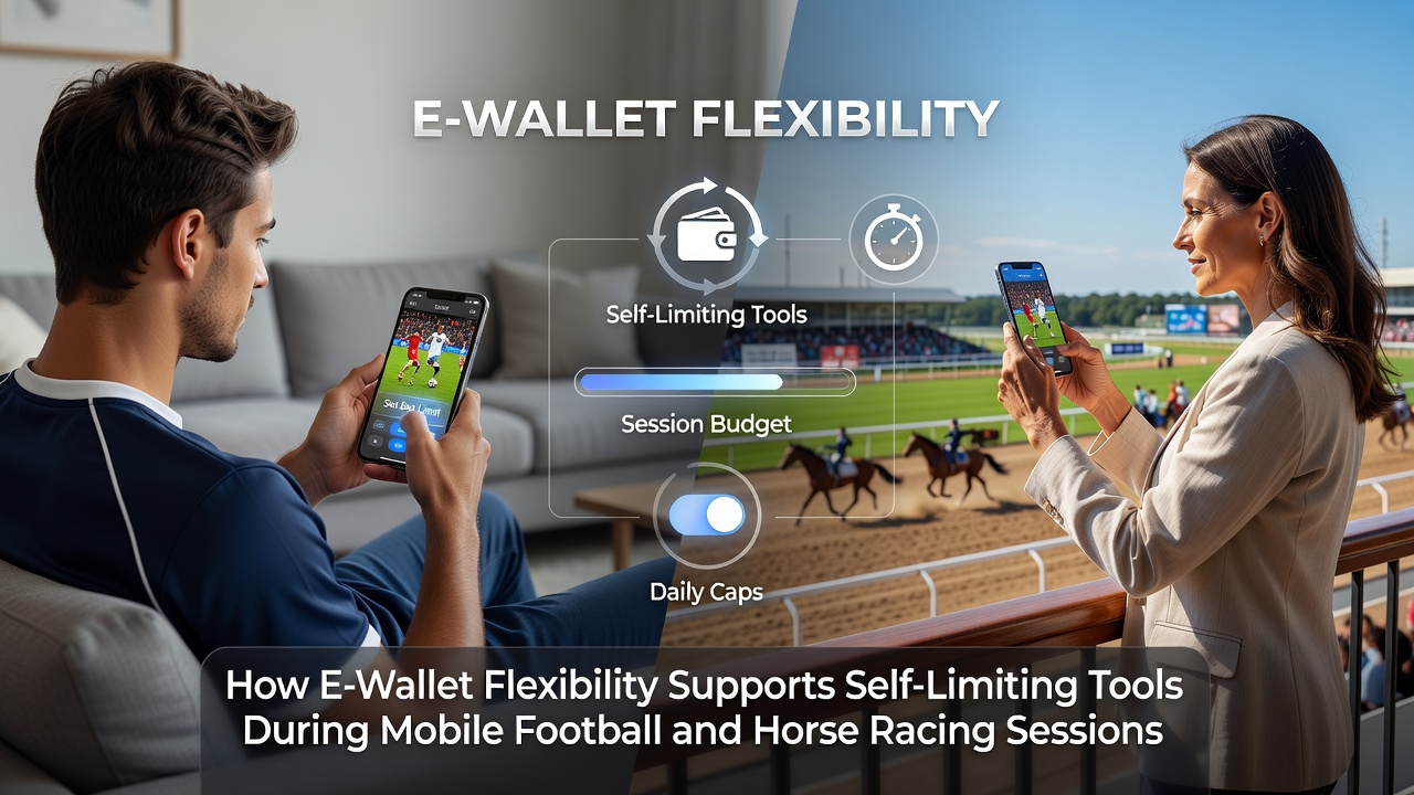 Mobiele e-wallet interface met zelflimiet instellingen voor voetbal- en paardenrennen weddenschappen