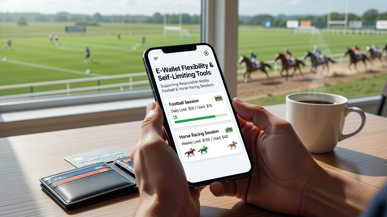 Gebruiker past depositlimiet aan tijdens live paardenrennen op mobiel apparaat