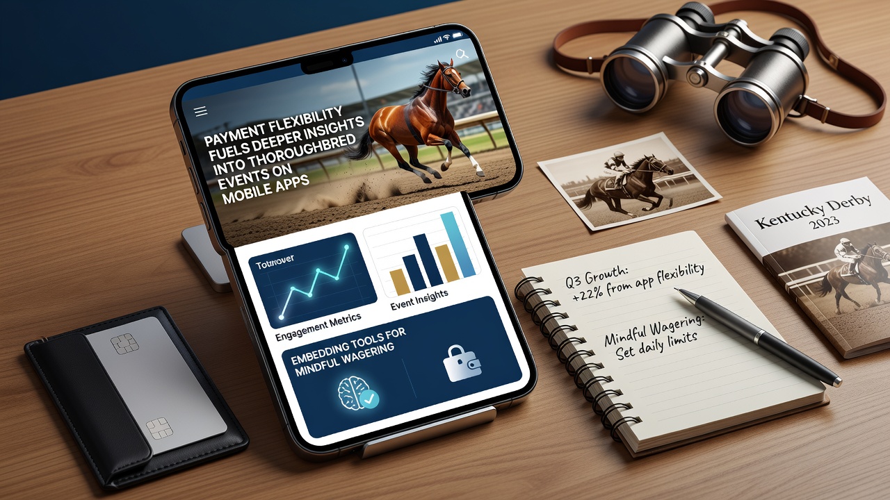 Mobiele app interface met paardenrennen odds en betalingsopties