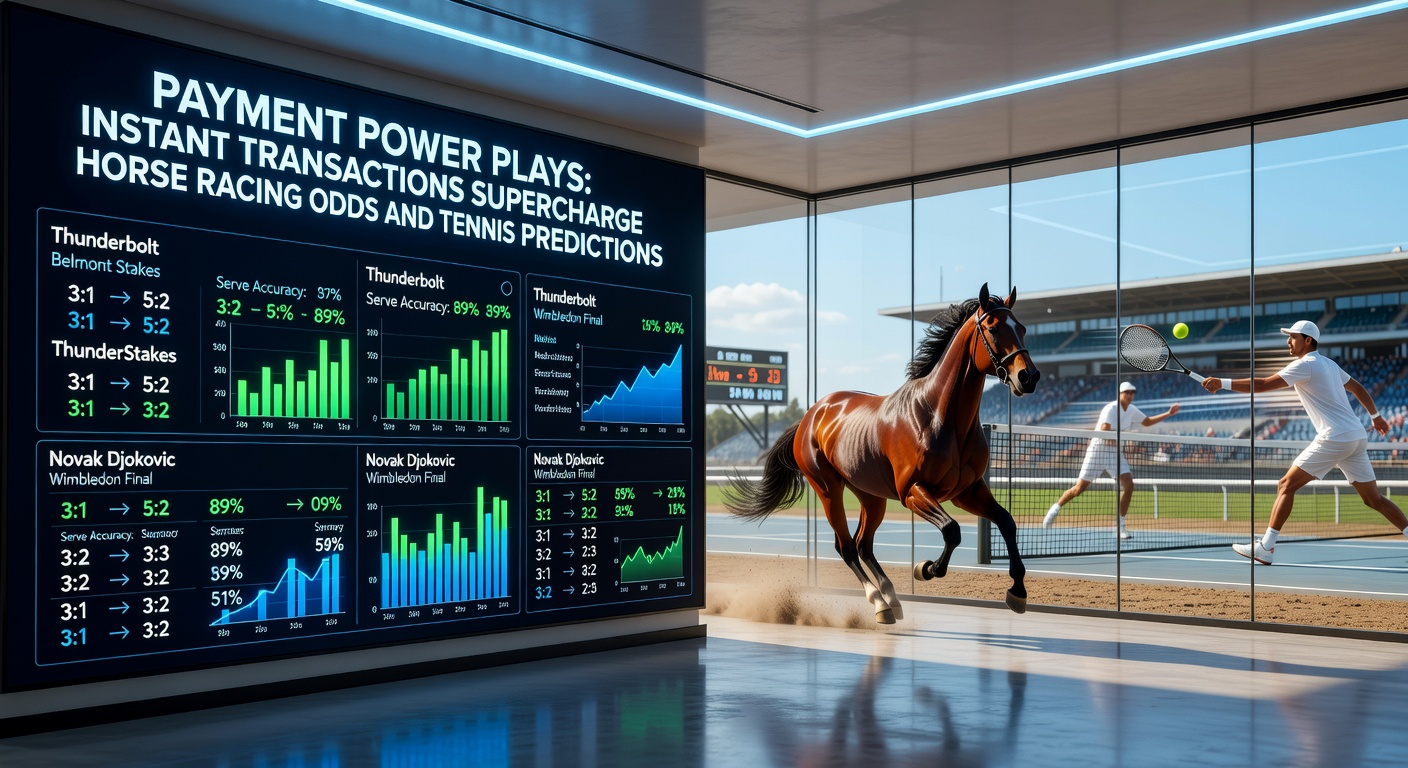 Grafiek met bliksemsnelle transacties en stijgende odds in paardenrennen en tennis